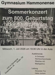 Plkat Sommerkonzert Herr Fox 800 Jahre Hamm